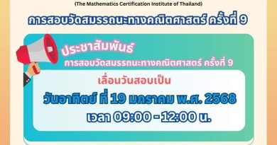 โรงเรียนกาญจนาภิเษกวิทยาลัยนครปฐม เป็นศูนย์สอบ SUKEN การสอบวัดสมรรถนะทางคณิตศาสตร์ ครั้งที่ 9